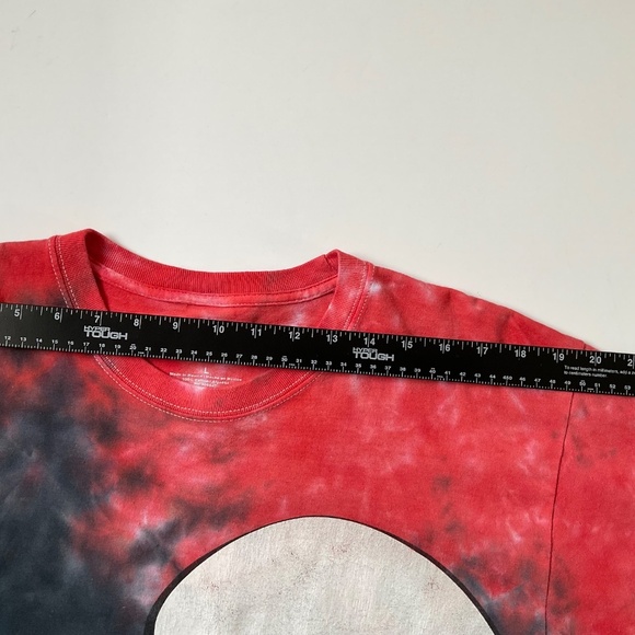 Rue 21 Smurfs T -Shirt Sz L Red Blue Tie Dye Mushrooms Colorful Kidcore 90s Y2K - Picture 4 of 6